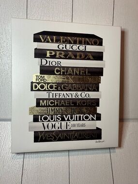 Luxury Fashion Stack Canvas Wall Art - Black & Gold